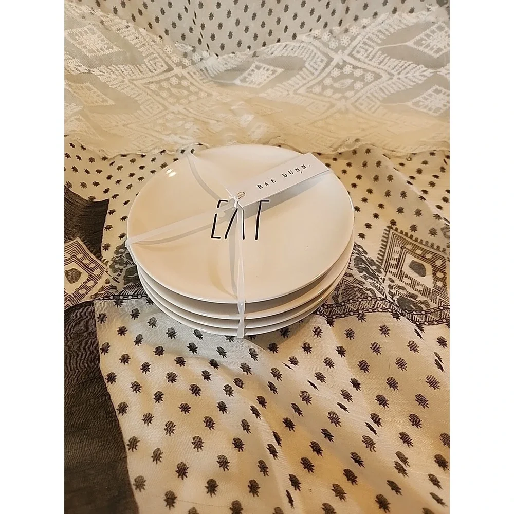 Rae Dunn EAT Appetizer Dessert Plates 6